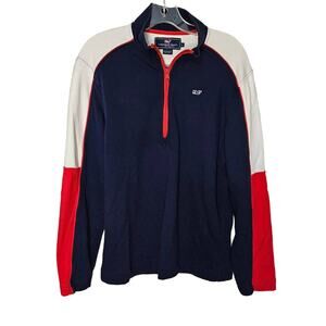 Vineyard Vines 1/4 Zip Mens S Cotton Color Block VTG Y2K Whale Pullover Preppy